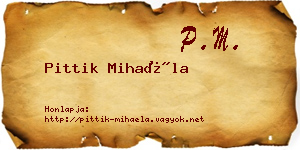 Pittik Mihaéla névjegykártya